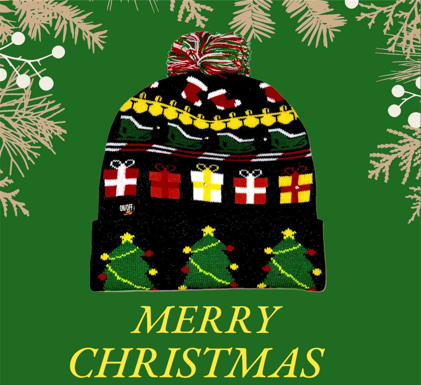 Weihnachtsmützen mit Beleuchtung